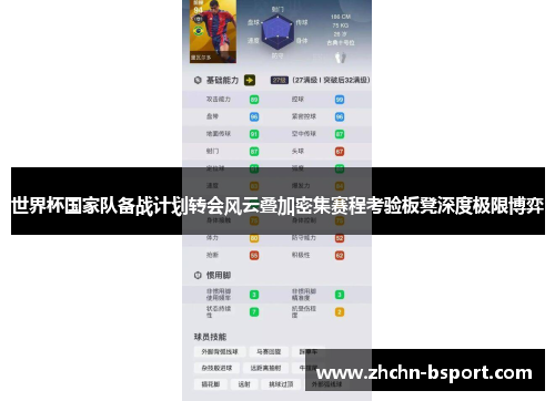 世界杯国家队备战计划转会风云叠加密集赛程考验板凳深度极限博弈 世界杯国家队备战计划转会风云叠加密集赛程考验板凳深度极限博弈
